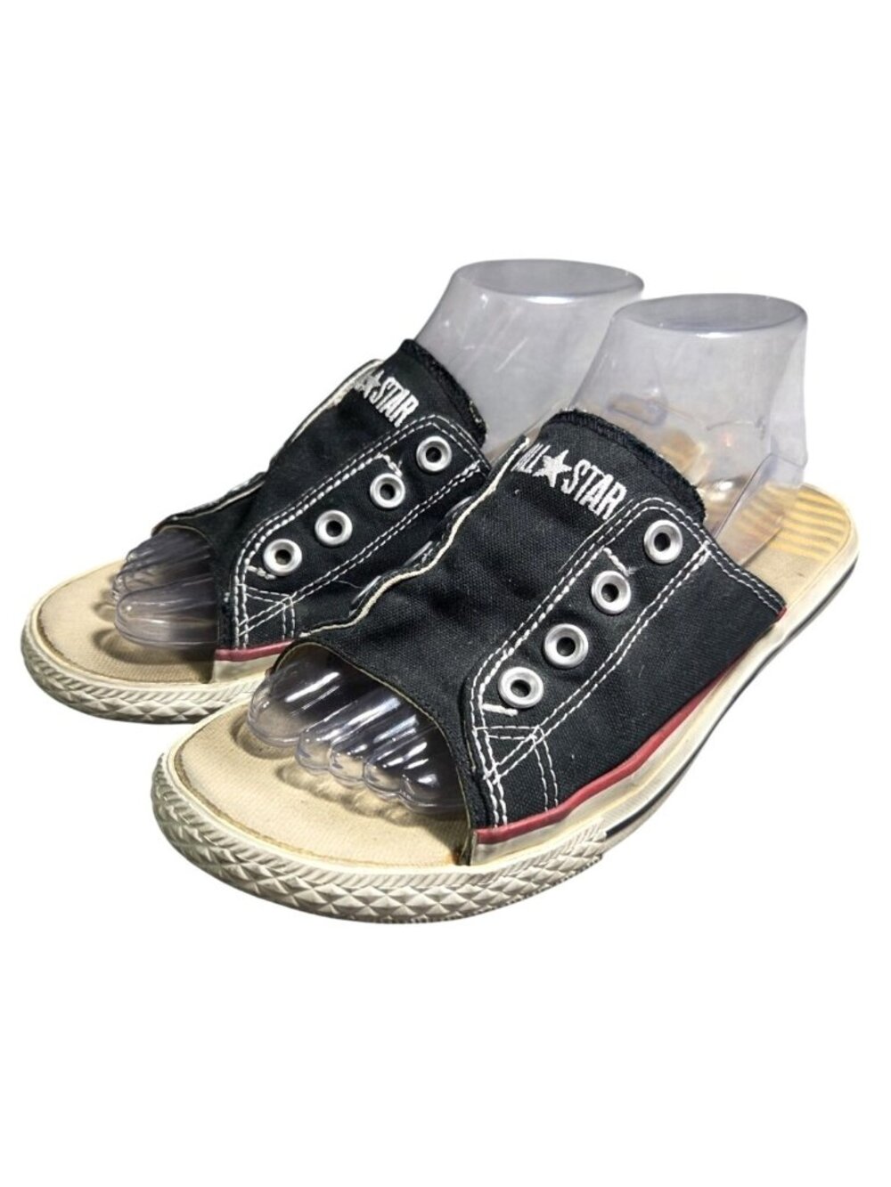 VTG Y2K Converse All Star Cut Away Sandals Slides Women 9 Mens 7 Blue Red Line
